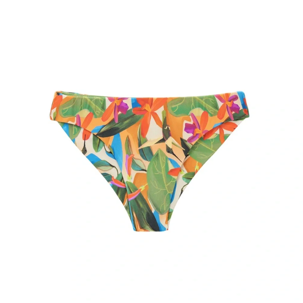 NWT Rio De Sol colorful Tropical Tri-Inv top and Nice bottoms small bikini set S